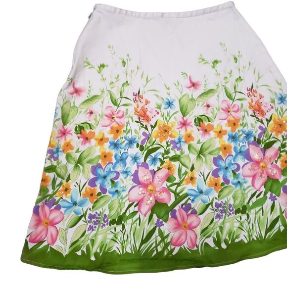 BAMBOO TRADERS Floral Print A-Line Skirt Size 10 - Picture 3 of 12